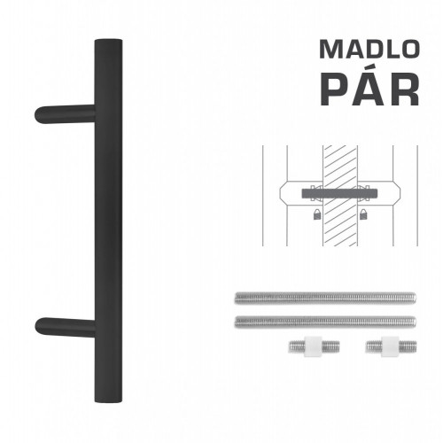 FT - MADLO kód K10 Ø 35 mm UN pár Čierna matná