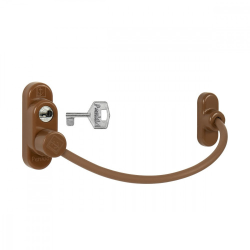 PD - Lankový zámok na okno s uzamykaním Hnedá matná