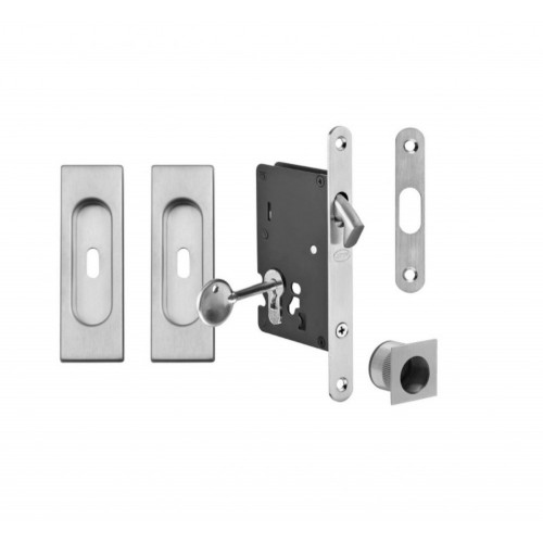 FT - Set na posuvné dvere hranatý - BB/S Nerez matná