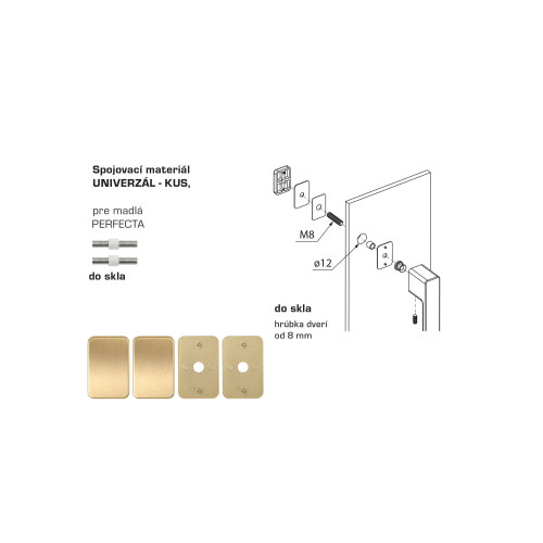 MPK - PERFECTA Spojovací materiál UNIVERZÁL pre MADLO ks ZLM - zlatá matná (SATIN BRASS) MPK - PERFECTA Spojovací materiál UNIVERZÁL pre MADLO ks ZLM - zlatá matná (SATIN BRASS)