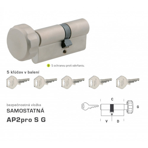 DK - AP2pro S G - s gombíkom Nikel matný