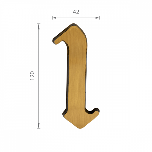 SS - DOMOVÁ ČÍSLICA  "1" -  120 mm Bronz matný
