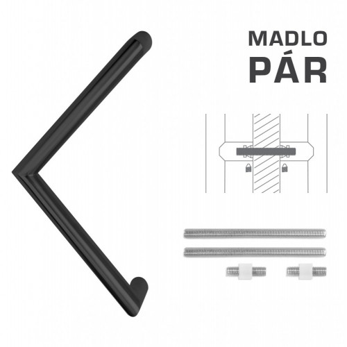 FT - MADLO kód K14 Ø 30 mm UN pár Čierna matná