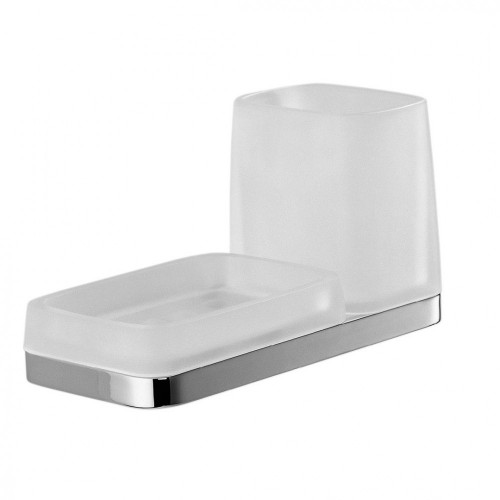 CB - TIME W4272 - SET - Miska na mydlo a pohár na zubné kefky Chróm lesklý