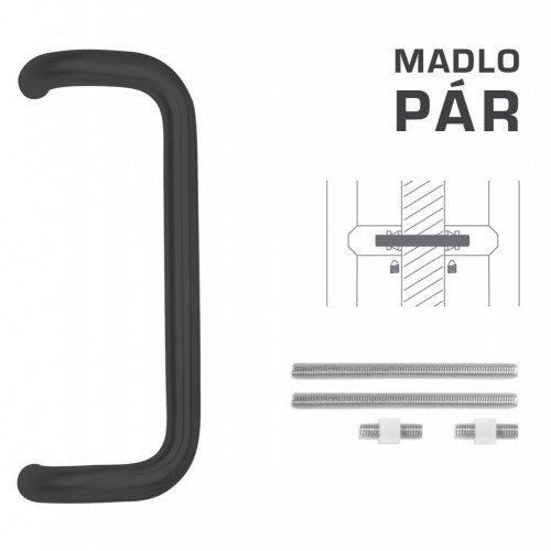 FT - MADLO kód K38 Ø 32 mm UN pár Čierna matná
