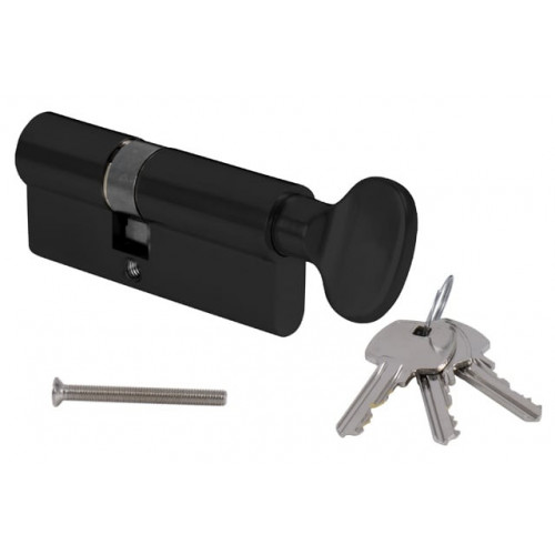 MPK - Stavebná cylindrická vložka s gombíkom AL Čierna matná