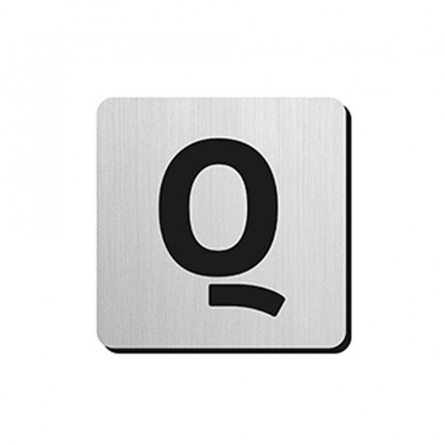 JNF - PIKTOGRAM PÍSMENO "Q" - IN.34.300 - 75 mm - nalepovacie Nerez matná