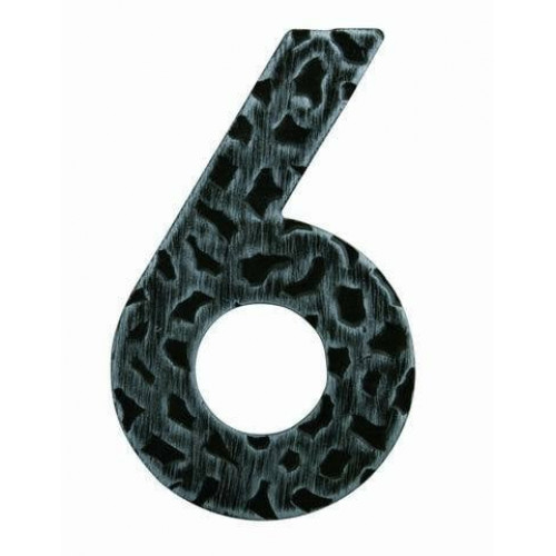 SRA - DOMOVÁ ČÍSLICA "6" - 120 mm Strieborná antik