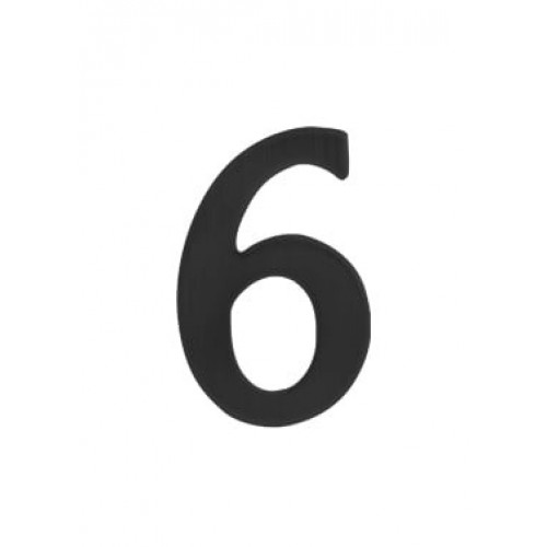 SO - BB - BB986 - DOMOVÁ ČÍSLICA "6" - 50 mm - nalepovacia Čierna matná