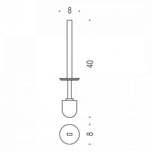 CB - FOREVER B2958 - Náhradná WC kefa Chróm lesklý