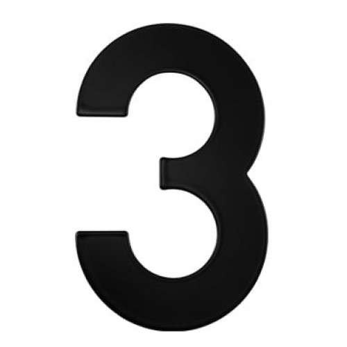 SS - DOMOVÁ ČÍSLICA "3" - 152 mm Čierna matná