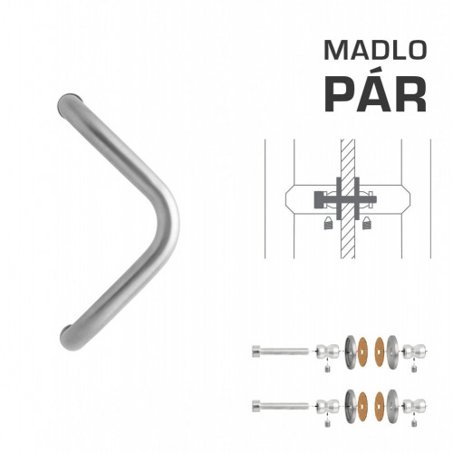 WA - MADLO M6 WA/A-S-SKLO pár Strieborná matná