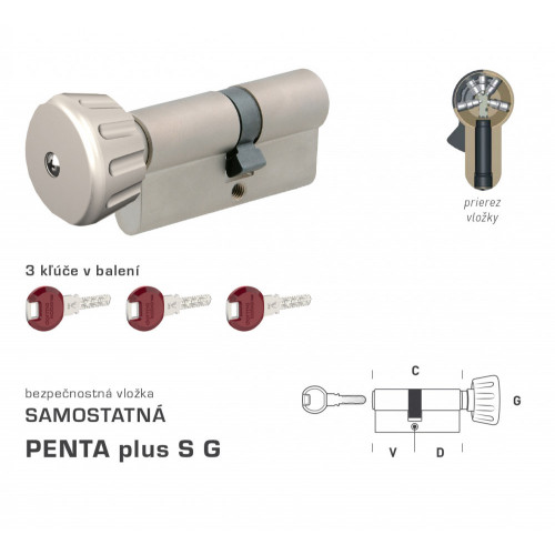 DK - PENTA plus S G - s gombíkom Nikel matný