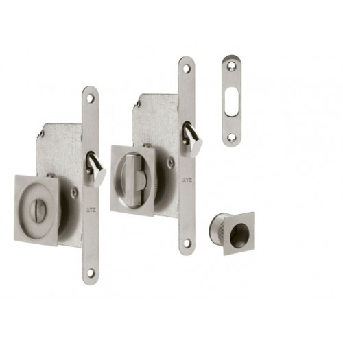 ATZ - Set na posuvné dvere hranatý 3911 WC Nerez matná