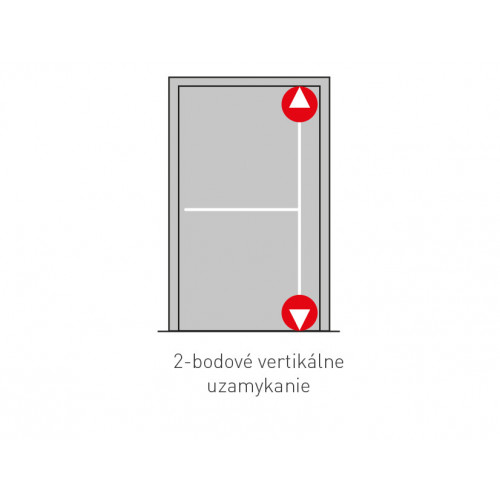 JNF - PANIKOVÉ KOVANIE 2B - IN.20.954 - 2D PK/KL s kľučkou a cylindrickou  vložkou NEREZ Nerez matná