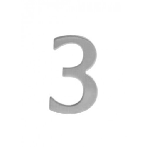 SO - BB - B983 - DOMOVÁ ČÍSLICA "3" - 50 mm - nalepovacia Nerez matná