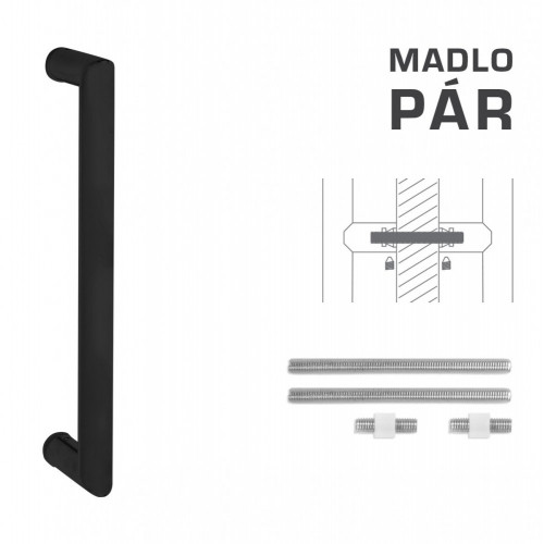 FT - MADLO kód K02 Ø 25 mm UN pár Čierna matná