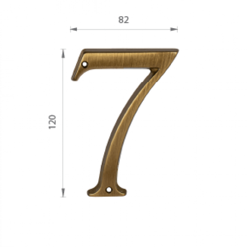 MPK - DOMOVÁ ČÍSLICA "7"- 120 mm Bronz matný