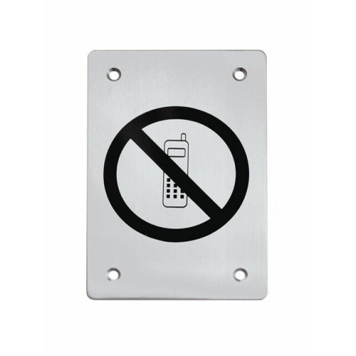 TI - Piktogram "Zákaz telefonovať" - hranatý Nerez matná