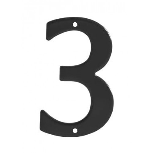 SO - BB - BB943 - DOMOVÁ ČÍSLICA "3" - 150 mm Čierna matná
