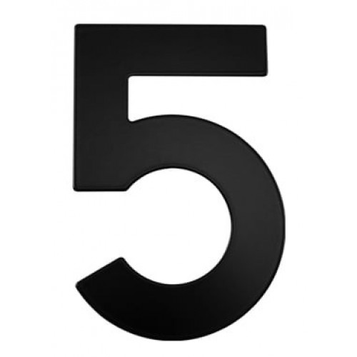 SS - DOMOVÁ ČÍSLICA "5" - 152 mm Čierna matná