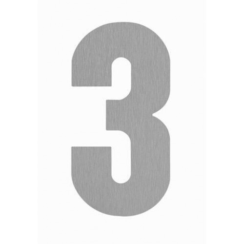 SRA - DOMOVÁ ČÍSLICA "3"  - 160 mm Nerez matná