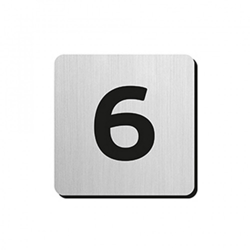 JNF - PIKTOGRAM ČÍSLICA "6" IN.34.300 - 75 mm - nalepovacia Nerez matná