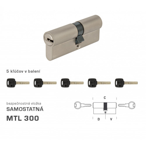 MTL - Mul-T-Lock MTL300 S obojstranná Nikel matný
