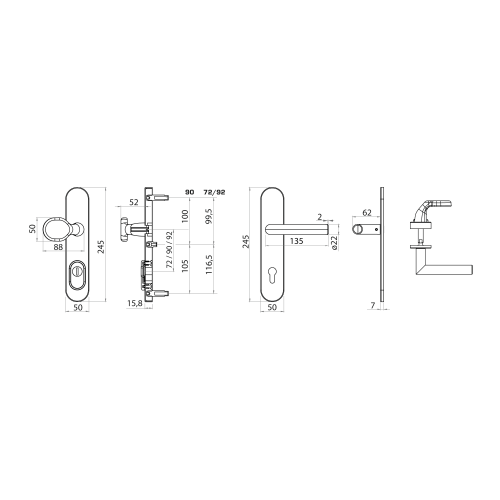 MPK - SECURO INOX S01 PLUS - SO M1 FAVORIT Grafit matný PVD MPK - SECURO INOX S01 PLUS - SO M1 FAVORIT Grafit matný PVD