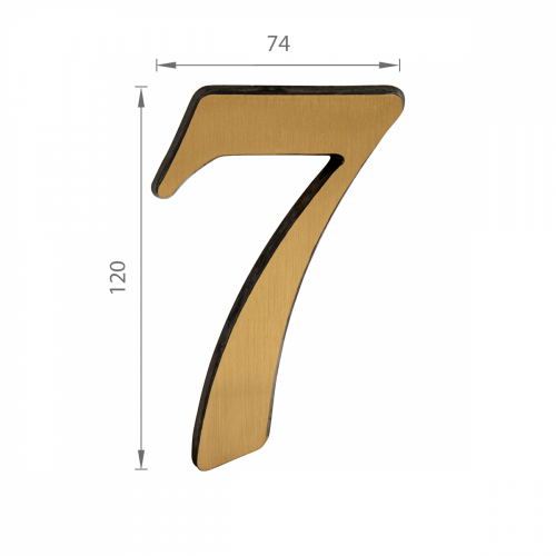 SS - DOMOVÁ ČÍSLICA  "7" -  120 mm Bronz matný