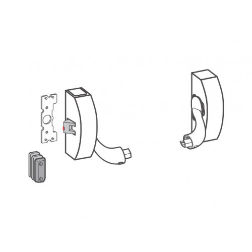 DK - Komponenty panikových kovaní - 1 bodové zaistenie PHA 2102F Čierna matná