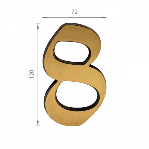 SS - DOMOVÁ ČÍSLICA  "8" -  120 mm Bronz matný