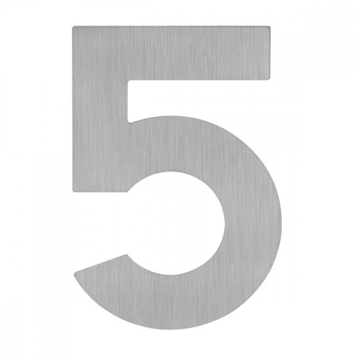 LR - DOMOVÁ ČÍSLICA "5" - 120 mm - nalepovacia Nerez matná