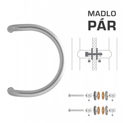 WA - MADLO M1 WA/A-S-SKLO pár Strieborná matná