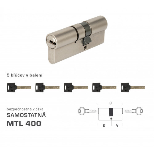 MTL - Mul-T-Lock MTL400 S obojstranná Nikel matný