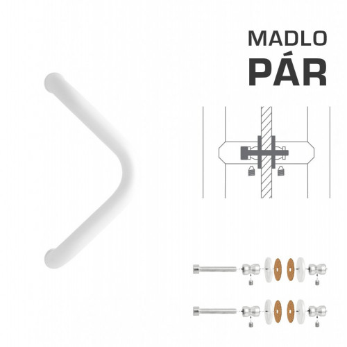 WA - MADLO M6 WA/A-S-SKLO pár Biela lesklá