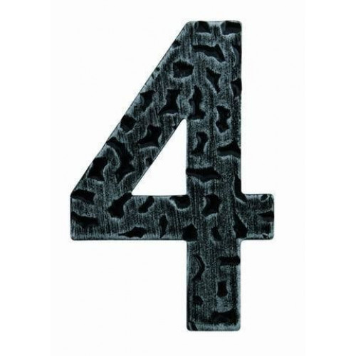 SRA - DOMOVÁ ČÍSLICA "4" - 120 mm Strieborná antik