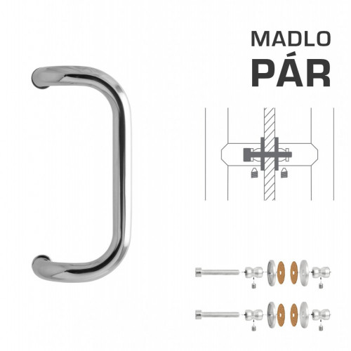 WA - MADLO M2 WA/A-S-SKLO pár Nerez lesklá