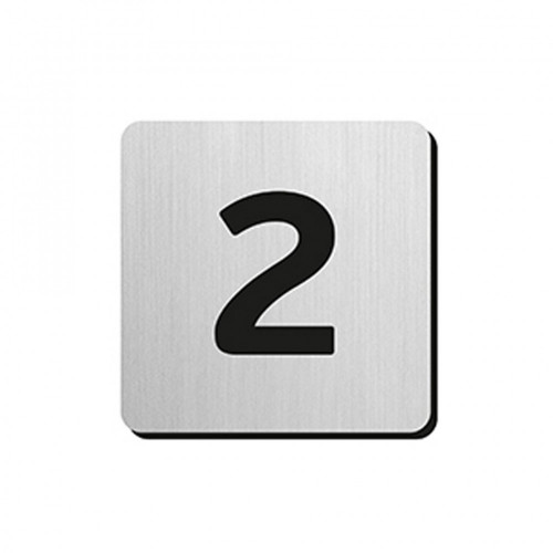 JNF - PIKTOGRAM ČÍSLICA "2" IN.34.300 - 75 mm - nalepovacia Nerez matná