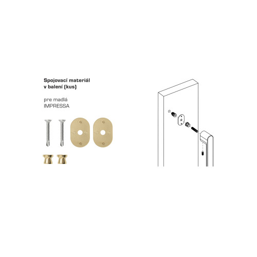 MPK - IMPRESSA MADLO (ST) CC 300 ks ZLM - zlatá matná (SATIN BRASS) MPK - IMPRESSA MADLO (ST) CC 300 ks ZLM - zlatá matná (SATIN BRASS)