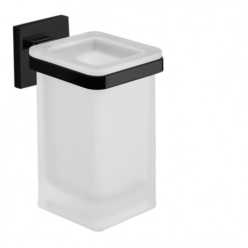 CB - BASICQ B3702 - Pohár na zubné kefky s držiakom Čierna matná