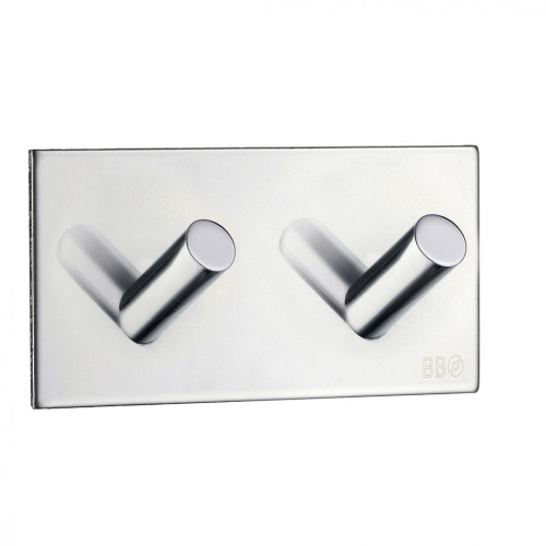 SO - BB - BK1093 - Samolepiaci vešiak na uteráky dvojitý Chróm lesklý