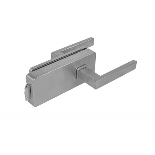 MPK - UNIQUE R8 - ZÁMOK na sklo s kľučkou QUADRA - bez otvoru zadný Nerez matná