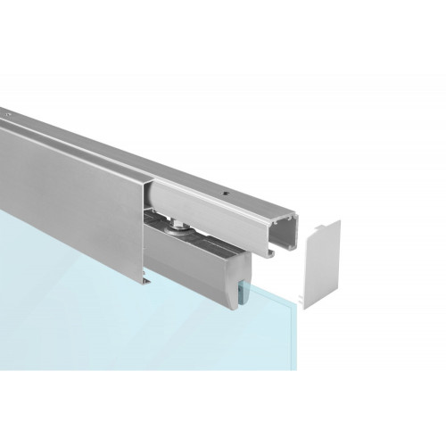 SC - POSUVNÝ SYSTÉM 100 SILENT GLASS 120  KG s krytom na profil Strieborná matná