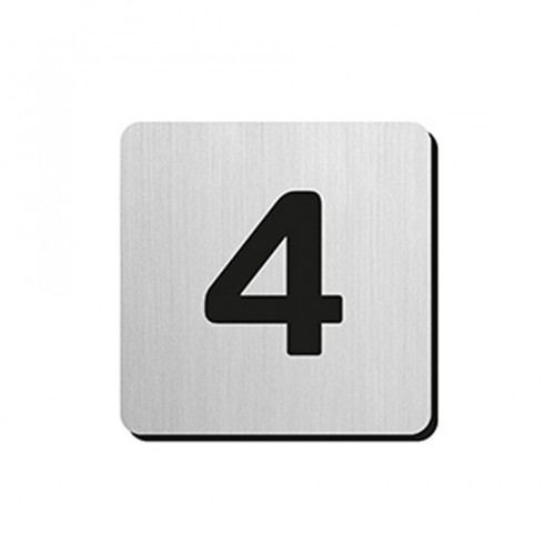 JNF - PIKTOGRAM ČÍSLICA "4" IN.34.300 - 75 mm - nalepovacia Nerez matná