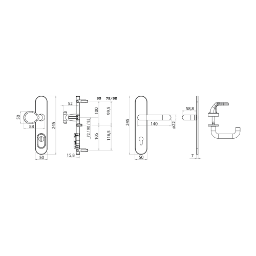 MPK - SECURO INOX S01 PLUS - SO M1 COSLAN Nerez matná MPK - SECURO INOX S01 PLUS - SO M1 COSLAN Nerez matná