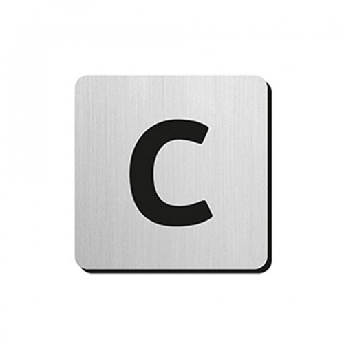 JNF - PIKTOGRAM PÍSMENO "C" - IN.34.300 - 75 mm - nalepovacie Nerez matná