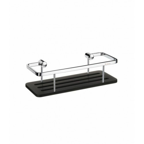 SO - SIDELINE DK3003 - Polička do sprchy Čierna matná/Chróm lesklý