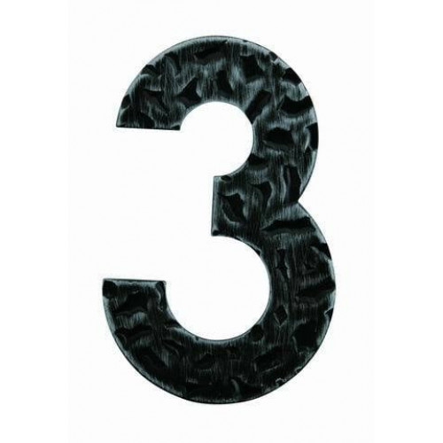 LR - DOMOVÁ ČÍSLICA  "3" - 120 mm Čierna kovaná