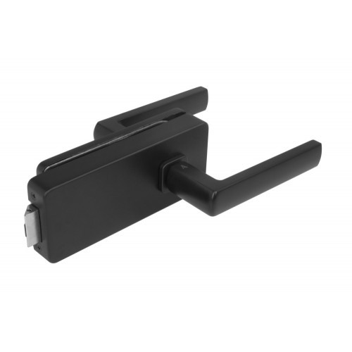 MPK - UNIQUE R8 - ZÁMOK na sklo s kľučkou HOSTA - bez otvoru zadný Čierna matná